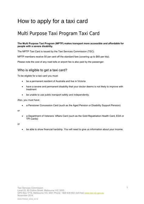 taxi smart card program application|apply for taxi card.